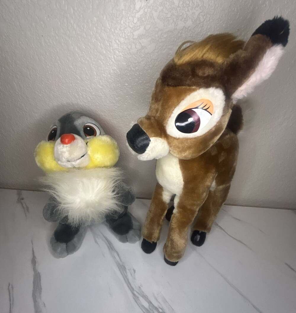 Vintage Disney plush Bambi & Thumper 1992 Plush Designed for Sears
